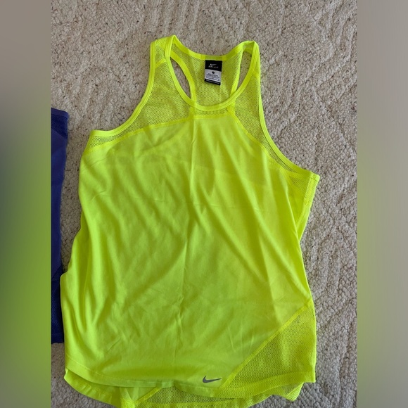 Nike Women’s Running Tank Tops (2), Neon Green and Purple, Size Larges - Picture 4 of 8